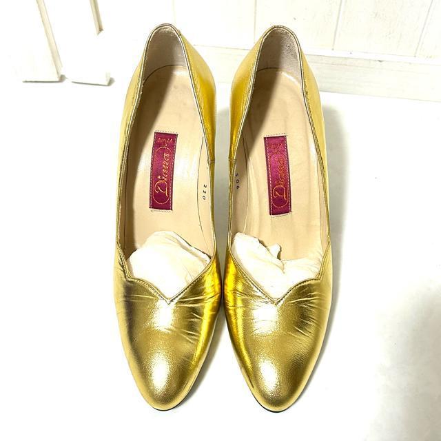 未使用 DIANA ダイアナ ゴールド パンプス 22cm < ブランド  未使用 DIANA ダイアナ ゴールド パンプス 22cm < ブランドの