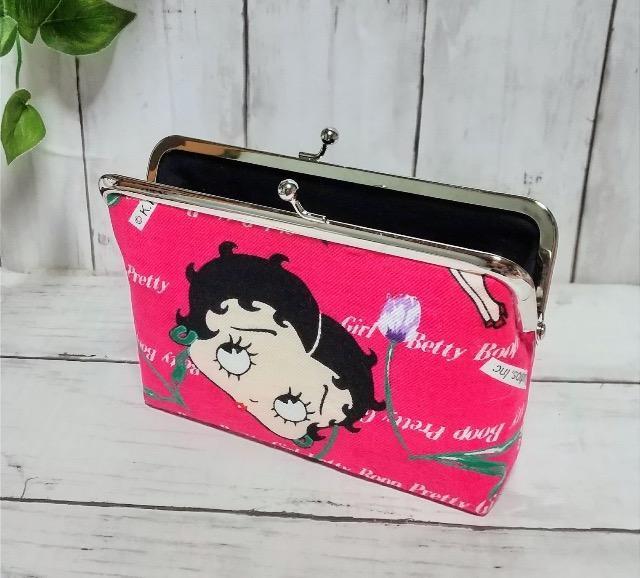 Betty ベティちゃん 角型がま口 通帳ケース 小物入れ 多目的ポーチ < 女性ファッション Betty ベティちゃん 角型がま口 通帳ケース 小物入れ 多目的ポーチ < 女性ファッションの