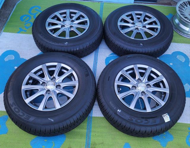 GRASS �A���~�z�C�[��13�C���`5J+35 PCD100 �^�C���t��4�{�Z�b�g���R�n�} ECOS ES31 165/80R13 �� ������/�o�C�N