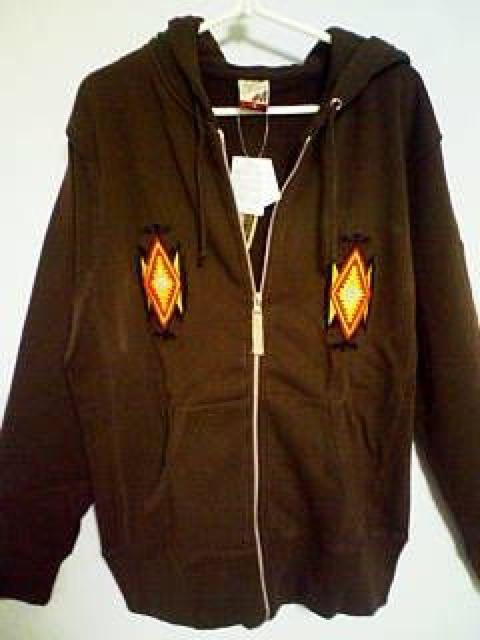 Aー556☆新品☆長袖チマヨ柄パーカー ブラウン M < 男性ファッション  Aー556☆新品☆長袖チマヨ柄パーカー ブラウン M  < 男性ファッションの