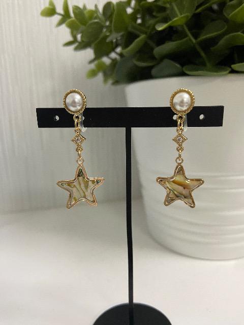 最終値下げ ハンドメイド スターのチャームの樹脂のノンホールピアス < 女性ファッション  最終値下げ ハンドメイド スターのチャームの樹脂のノンホールピアス  < 女性ファッションの