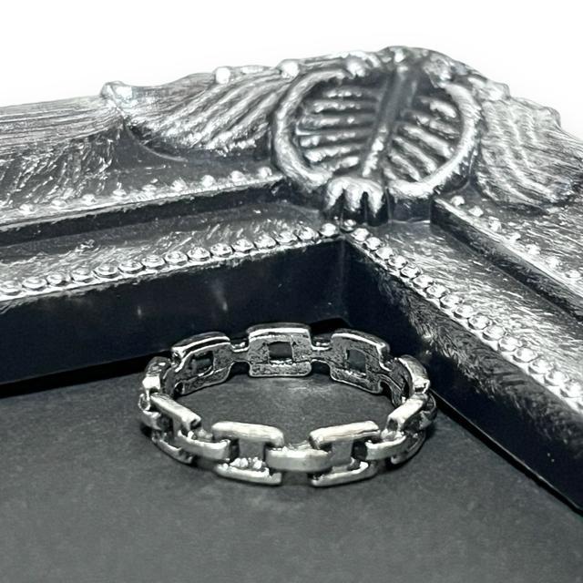 【新品/16号】シンプル☆スクエアチェーンデザインシルバーリング < 男性アクセサリー/時計  【新品/16号】シンプル☆スクエアチェーンデザインシルバーリング < 男性アクセサリー/時計の