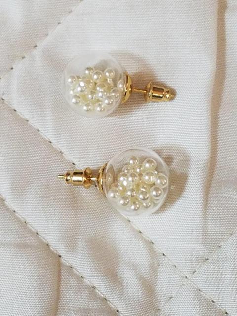 ガラスドーム ピアス パールビーズ < 女性アクセサリー/時計  ガラスドーム ピアス パールビーズ  < 女性アクセサリー/時計の