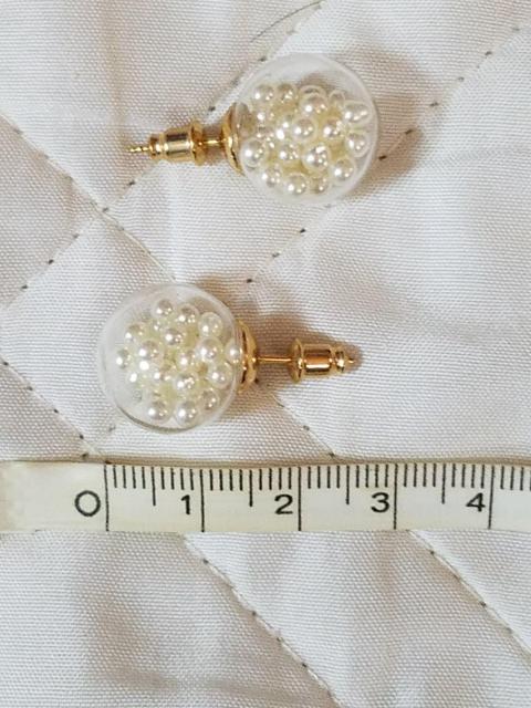 ガラスドーム ピアス パールビーズ < 女性アクセサリー/時計  ガラスドーム ピアス パールビーズ < 女性アクセサリー/時計の