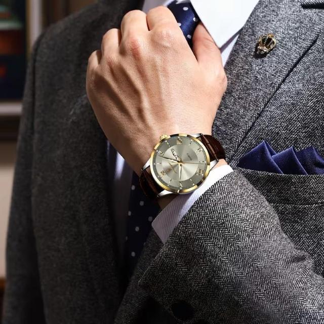 爆ヤス価格2890円★高級ビジネスメンズウォッチ 夜光防水カレンダー付き カジュアルクォーツ腕時計 ゴールデングレー < 男性アクセサリー/時計 爆ヤス価格2890円★高級ビジネスメンズウォッチ 夜光防水カレンダー付き カジュアルクォーツ腕時計 ゴールデングレー < 男性アクセサリー/時計の