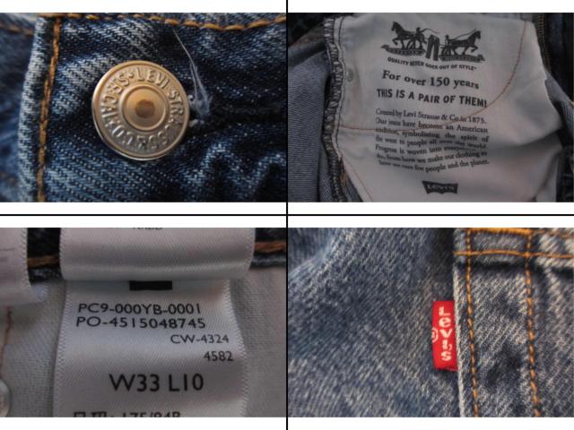LEVI'S ���[�o�C�X 454 33�C���` W33 L10 �V���[�g�p���c �n�[�t�p���c �Z�p�� �f�j�� �����Y ��ԗǍD �� �u�����h�� 