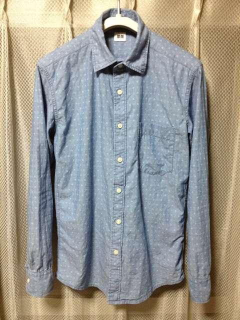 UNIQLO ユニクロ 総柄(水玉) 長袖シャツ Sサイズ ライトブルー 青水色 デニム < ブランド  UNIQLO ユニクロ 総柄(水玉) 長袖シャツ Sサイズ ライトブルー 青水色 デニム  < ブランドの