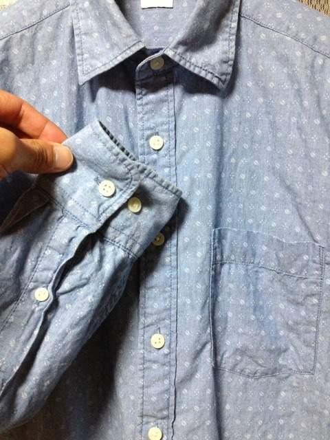 UNIQLO ユニクロ 総柄(水玉) 長袖シャツ Sサイズ ライトブルー 青水色 デニム < ブランド  UNIQLO ユニクロ 総柄(水玉) 長袖シャツ Sサイズ ライトブルー 青水色 デニム < ブランドの
