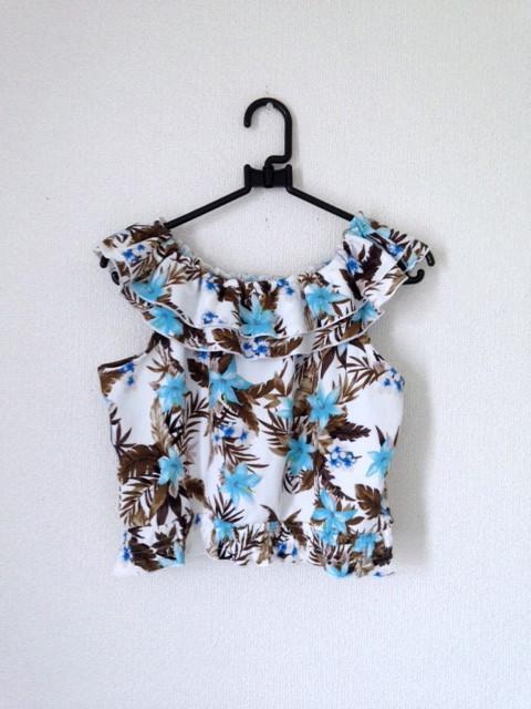 JURIANO JURRIE◆ハイビスカス ハワイアン フリル カットソー  < 女性ファッション  JURIANO JURRIE◆ハイビスカス ハワイアン フリル カットソー   < 女性ファッションの