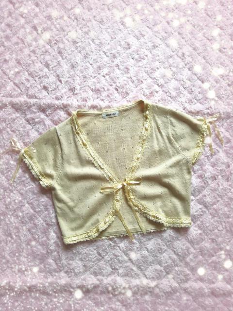 BELLEVAH*リボン付きニットボレロ < 女性ファッション  BELLEVAH*リボン付きニットボレロ  < 女性ファッションの