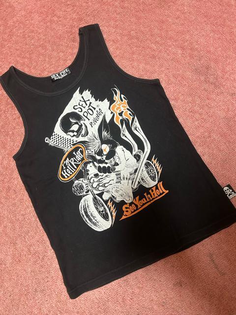 SEX POT ReVeNGe スカル バイクプリント ブラックタンクトップ < ブランド SEX POT ReVeNGe スカル バイクプリント ブラックタンクトップ < ブランドの