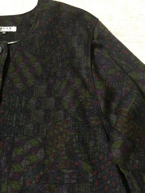 604.新品☆幾何学柄  袖リブジャケット☆サイズX L < 女性ファッション  604.新品☆幾何学柄  袖リブジャケット☆サイズX L < 女性ファッションの