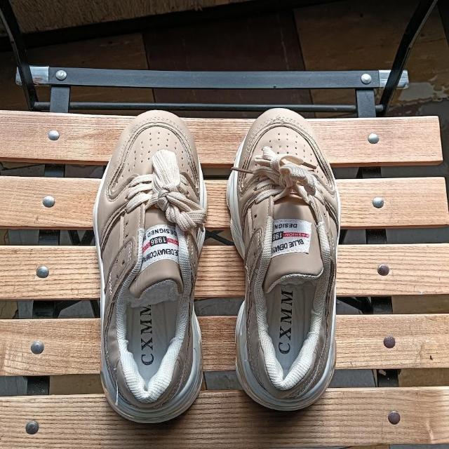 新品 22.5cm レディース スニーカー ブラウン シューズ 靴 厚底 < 女性ファッション  新品 22.5cm レディース スニーカー ブラウン シューズ 靴 厚底 < 女性ファッションの