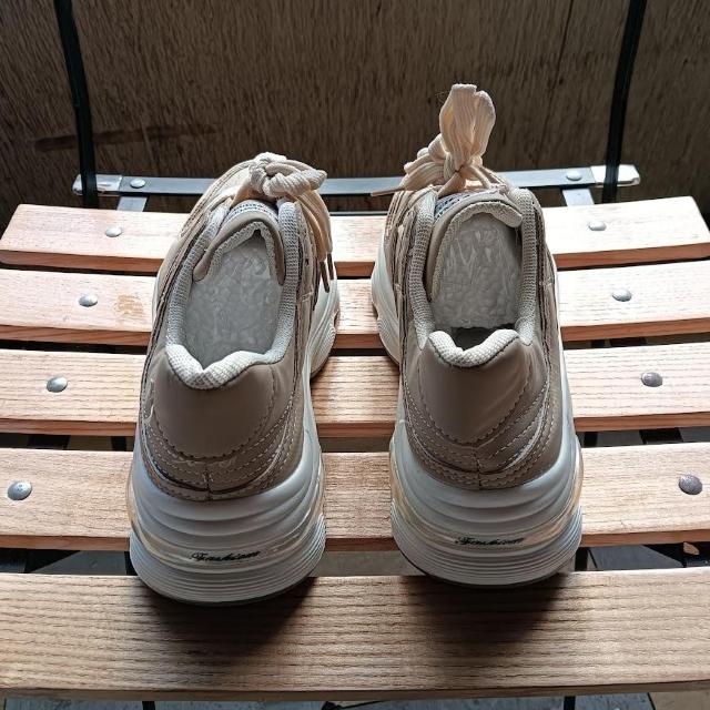 新品 22.5cm レディース スニーカー ブラウン シューズ 靴 厚底 < 女性ファッション  新品 22.5cm レディース スニーカー ブラウン シューズ 靴 厚底 < 女性ファッションの