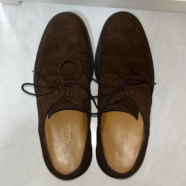 美品 ルイヴィトン ローファー スエード ダービーシューズ 5 1/2 < ブランド 美品 ルイヴィトン ローファー スエード ダービーシューズ 5 1/2 < ブランドの
