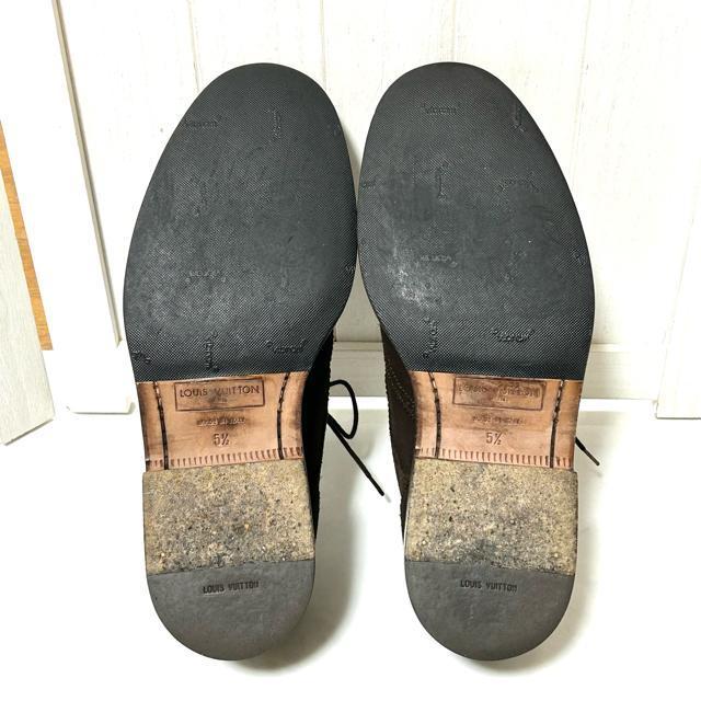 美品 ルイヴィトン ローファー スエード ダービーシューズ 5 1/2 < ブランド 美品 ルイヴィトン ローファー スエード ダービーシューズ 5 1/2 < ブランドの