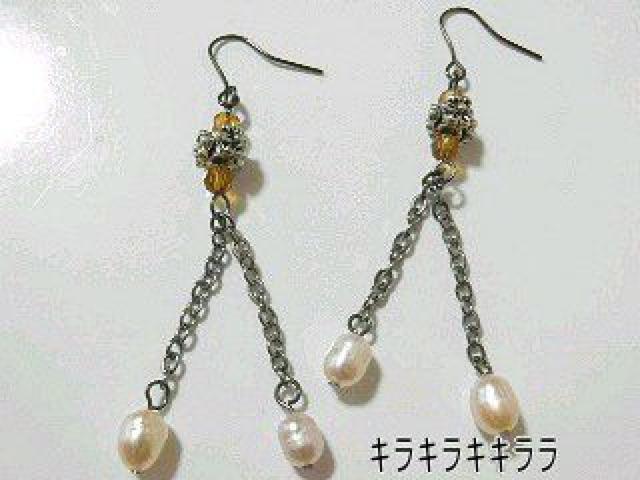 《New》<雑誌掲載>スウィング★淡水パール(ピンク)ピアス < 女性アクセサリー/時計  《New》<雑誌掲載>スウィング★淡水パール(ピンク)ピアス  < 女性アクセサリー/時計の