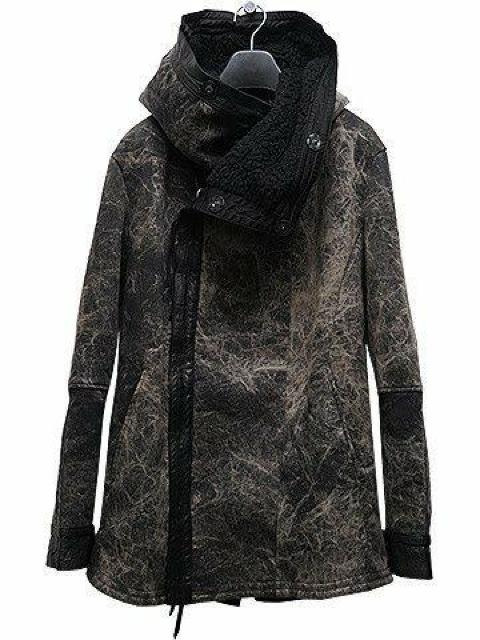 新品KMRIIケムリ Hooded Twill Boa Coat BLACK×KHAKI 2 < ブランド  新品KMRIIケムリ Hooded Twill Boa Coat BLACK×KHAKI 2  < ブランドの