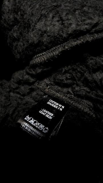 新品KMRIIケムリ Hooded Twill Boa Coat BLACK×KHAKI 2 < ブランド  新品KMRIIケムリ Hooded Twill Boa Coat BLACK×KHAKI 2 < ブランドの