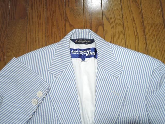 JUNYA WATANABE MAN �W���������^�i�x�~�u���b�N�X�u���U�[�X �V�A�T�b�J�[ �e�[���[�h�W���P�b�g XS �X�g���C�v �� �u�����h�� 