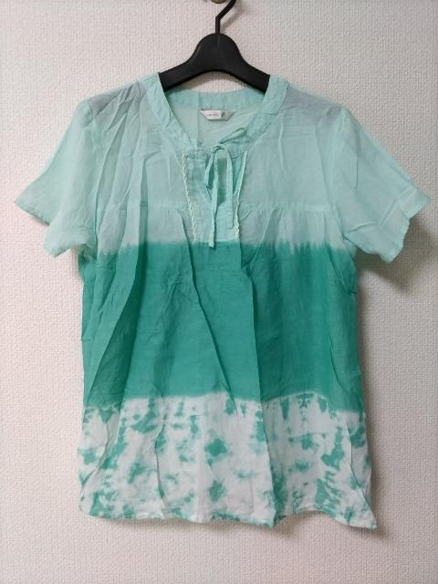 pyumosso 染め物 半透かし 半袖ブラウス 超美品 涼しい薄手ブラウス < 女性ファッション  pyumosso 染め物 半透かし 半袖ブラウス 超美品 涼しい薄手ブラウス  < 女性ファッションの