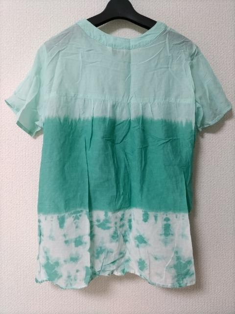 pyumosso 染め物 半透かし 半袖ブラウス 超美品 涼しい薄手ブラウス < 女性ファッション  pyumosso 染め物 半透かし 半袖ブラウス 超美品 涼しい薄手ブラウス < 女性ファッションの