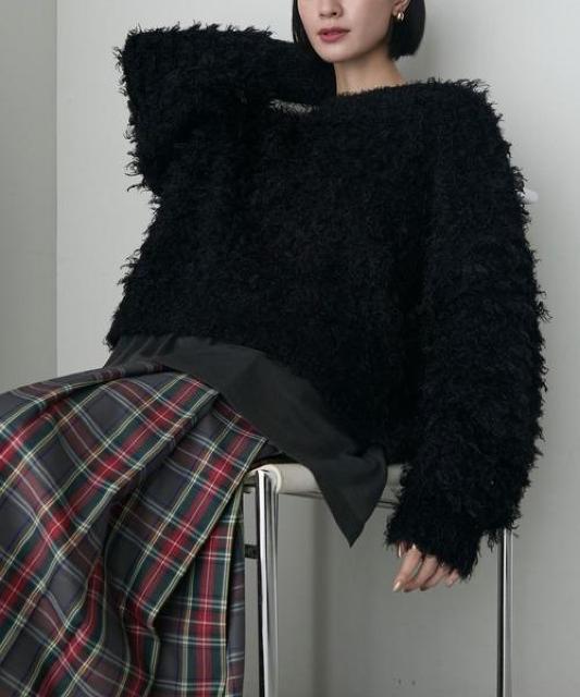 forksy ループシャギーオーバーサイズニット < 女性ファッション forksy ループシャギーオーバーサイズニット < 女性ファッションの