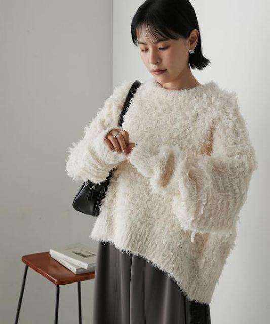 forksy ループシャギーオーバーサイズニット < 女性ファッション forksy ループシャギーオーバーサイズニット < 女性ファッションの