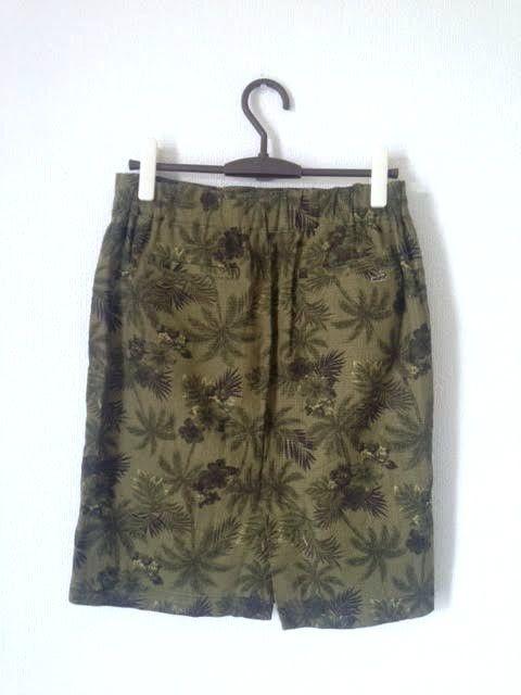 CROCODILE◆ハイビスカス ヤシの木 麻混 カーキ スカート L < ブランド  CROCODILE◆ハイビスカス ヤシの木 麻混 カーキ スカート L < ブランドの