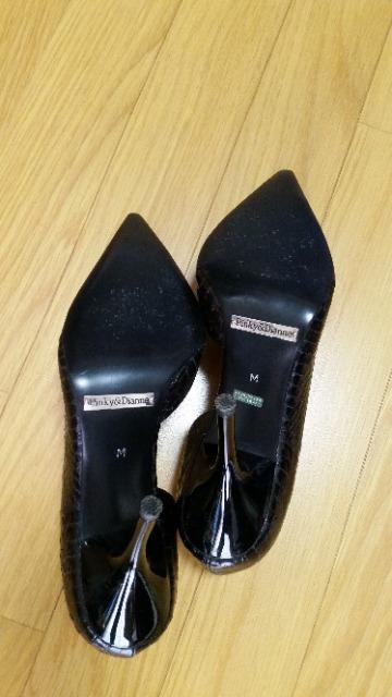 ピンキー&ダイアン クロコ柄ヒール 黒 M < ブランド  ピンキー&ダイアン クロコ柄ヒール 黒 M < ブランドの