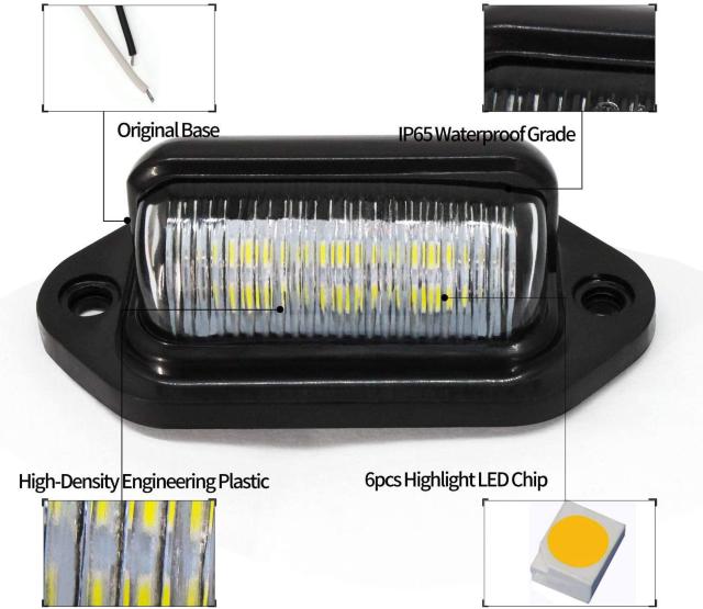 ライセンスランプ  6連 SMDチップ 小型 汎用 ホワイト 2個入り < 自動車/バイク ライセンスランプ  6連 SMDチップ 小型 汎用 ホワイト 2個入り < 自動車/バイク