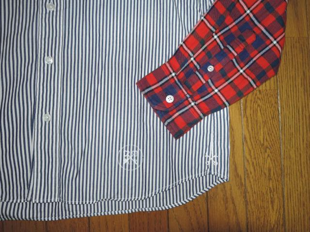 uniform experiment ストライプシャツ 2 袖チェック柄 切替え ユニフォームエクスペリメント SOPHNET. < ブランド  uniform experiment ストライプシャツ 2 袖チェック柄 切替え ユニフォームエクスペリメント SOPHNET. < ブランドの