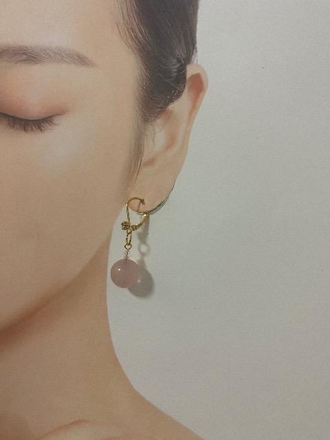 大粒ローズクオーツのフレンチフックピアス♪ < 女性アクセサリー/時計 大粒ローズクオーツのフレンチフックピアス♪ < 女性アクセサリー/時計の