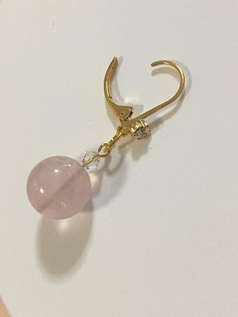 大粒ローズクオーツのフレンチフックピアス♪ < 女性アクセサリー/時計 大粒ローズクオーツのフレンチフックピアス♪ < 女性アクセサリー/時計の