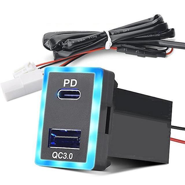 トヨタ車用電源ソケット QC3.0 急速充電USBポート PDポート USB電源 スイッチホール トヨタ 増設キットAタイプ < 自動車/バイク トヨタ車用電源ソケット QC3.0 急速充電USBポート PDポート USB電源 スイッチホール トヨタ 増設キットAタイプ < 自動車/バイク
