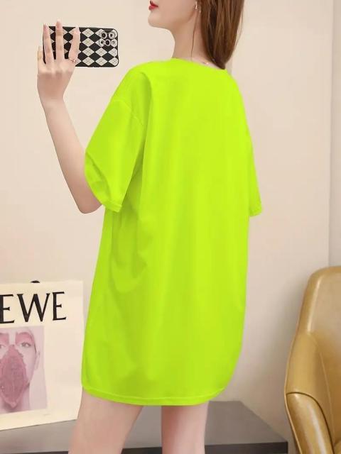 超お買い得1290円★レディース 大きいサイズ  カートゥーンプリント Tシャツ ゆったりフィット 半袖  グリーン フリー < 女性ファッション  超お買い得1290円★レディース 大きいサイズ  カートゥーンプリント Tシャツ ゆったりフィット 半袖  グリーン フリー < 女性ファッションの