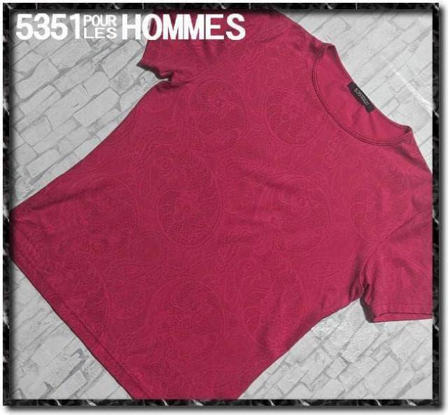 5351 プールオム ペイズリー柄プリントTシャツ 濃ピンク < ブランド  5351 プールオム ペイズリー柄プリントTシャツ 濃ピンク  < ブランドの
