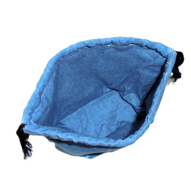 【底マチ幅が広い巾着】◆フレンチブルドック×ターコイズブルー地◆裏地あり巾着 < 女性ファッション 【底マチ幅が広い巾着】◆フレンチブルドック×ターコイズブルー地◆裏地あり巾着 < 女性ファッションの