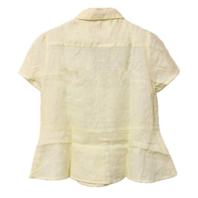 【美品】フレンチリネン半袖ブラウス/VIS/クリームイエロー/M/麻100% < 女性ファッション  【美品】フレンチリネン半袖ブラウス/VIS/クリームイエロー/M/麻100% < 女性ファッションの
