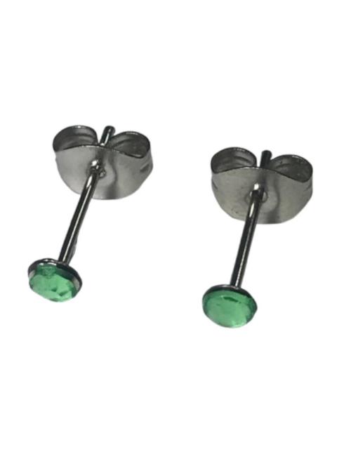 2個1セット 幅3mm ラインストーン スタッドピアス ライトグリーン 両耳用 ステンレス アクリル製 シンプル つけっぱなしOK < 女性アクセサリー/時計  2個1セット 幅3mm ラインストーン スタッドピアス ライトグリーン 両耳用 ステンレス アクリル製 シンプル つけっぱなしOK  < 女性アクセサリー/時計の