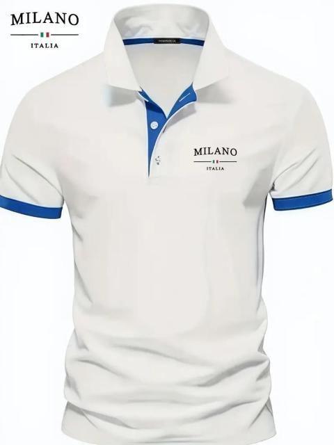 超お買い得1490円★ミラノイタリアメンズ軽量通気性ポロシャツ アクセント付き USAサイズM(日本サイズXL相当)ホワイト < 男性ファッション  超お買い得1490円★ミラノイタリアメンズ軽量通気性ポロシャツ アクセント付き USAサイズM(日本サイズXL相当)ホワイト  < 男性ファッションの