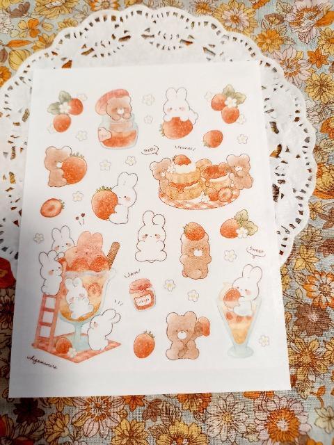 お裾分け☆苺とうさぎのシールシート☆ < インテリア/ライフ  お裾分け☆苺とうさぎのシールシート☆  < インテリア/ライフの