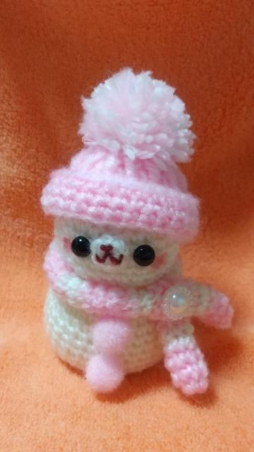 うさ雪だるま*編みぐるみ(ピンク) < ペット/手芸/園芸 うさ雪だるま*編みぐるみ(ピンク) < ペット/手芸/園芸の