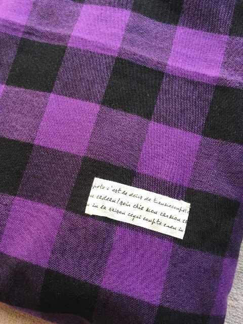 ハンドメイド*ネルのあったか肩掛けトートバッグ紫×黒チェック < 女性ファッション ハンドメイド*ネルのあったか肩掛けトートバッグ紫×黒チェック < 女性ファッションの