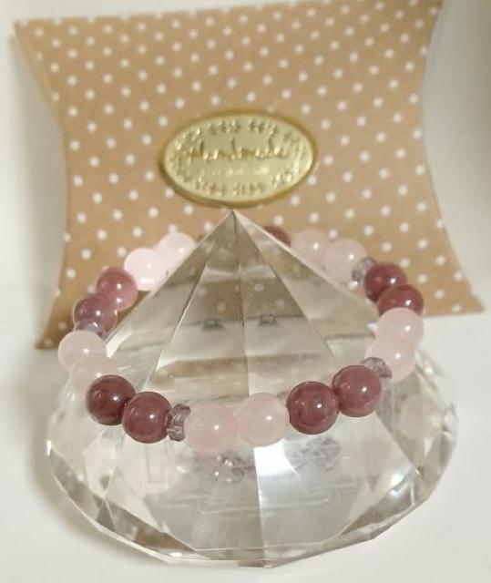 恋愛(ローズクォーツ&赤水晶)ブレス16p < 女性アクセサリー/時計 恋愛(ローズクォーツ&赤水晶)ブレス16p < 女性アクセサリー/時計の