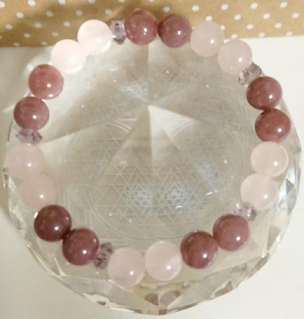 恋愛(ローズクォーツ&赤水晶)ブレス16p < 女性アクセサリー/時計 恋愛(ローズクォーツ&赤水晶)ブレス16p < 女性アクセサリー/時計の