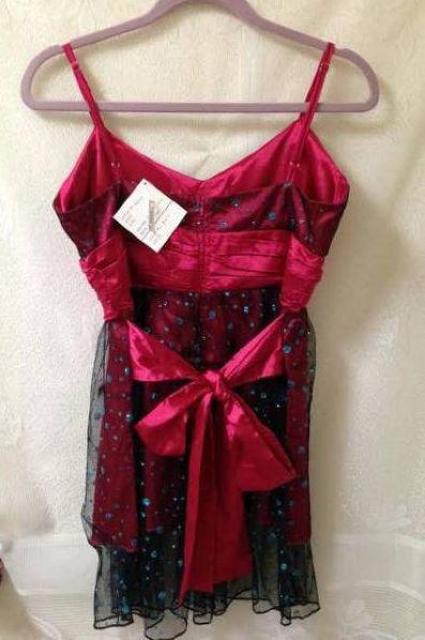 新品■定価3700円◆レッド サテン チュール バックリボン ワンピース◆二次会 パーティーにも◎ < 女性ファッション  新品■定価3700円◆レッド サテン チュール バックリボン ワンピース◆二次会 パーティーにも◎ < 女性ファッションの