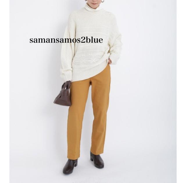 新品 samansamos2blue★ケーブルニットプルオーバー < ブランド  新品 samansamos2blue★ケーブルニットプルオーバー < ブランドの