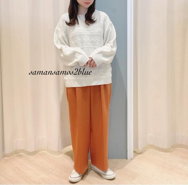 新品 samansamos2blue★ケーブルニットプルオーバー < ブランド  新品 samansamos2blue★ケーブルニットプルオーバー < ブランドの