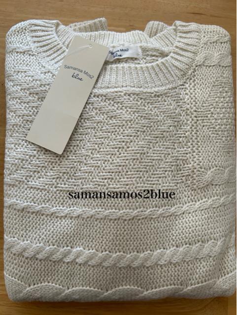 新品 samansamos2blue★ケーブルニットプルオーバー < ブランド  新品 samansamos2blue★ケーブルニットプルオーバー < ブランドの